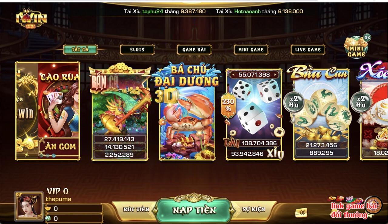 Cổng game iWin Club cung cấp rất nhiều trò chơi hấp dẫn